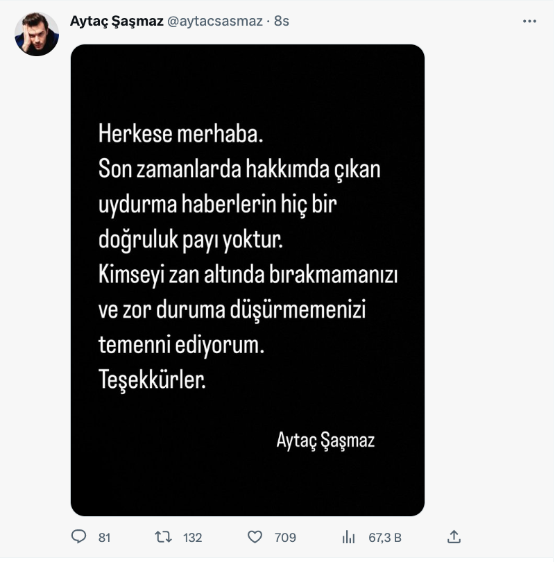 aytac sasmaz dan saadet ozsirkinti aciklamasi aski yalanladi